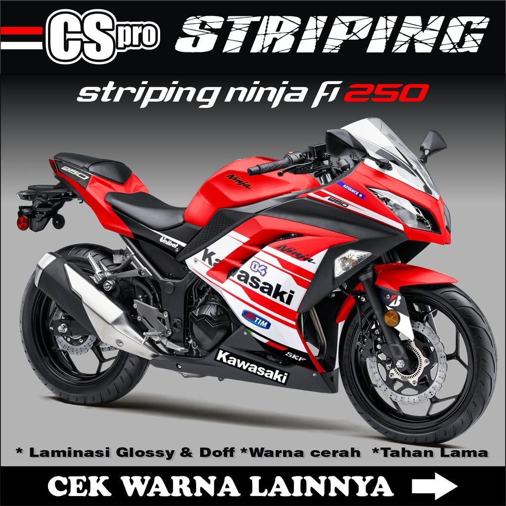 Jual STIKER STRIPING MOTOR NINJA 250 FI OLD EDIS DUCATI DECAL STIKER