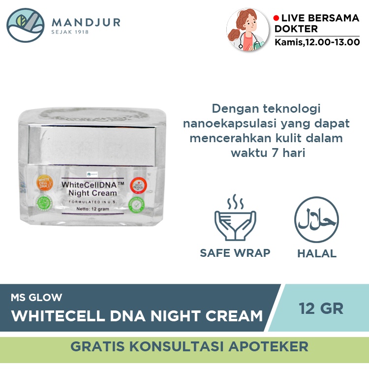 Jual Ms Glow White Cell Dna Night Cream Gr Krim Malam Dengan