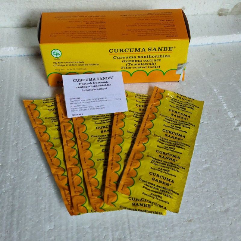 Jual CURCUMA SANBE Tablet Harga Paket 5 Strip Lembar 50 Tablet