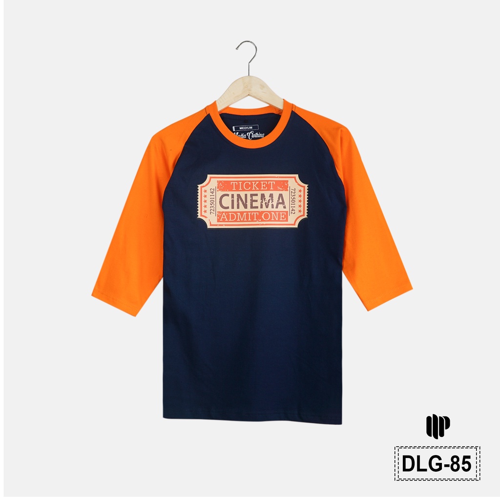 Jual Madia Kaos Distro Dewasa Unisex Lengan Raglan Motif Ticket