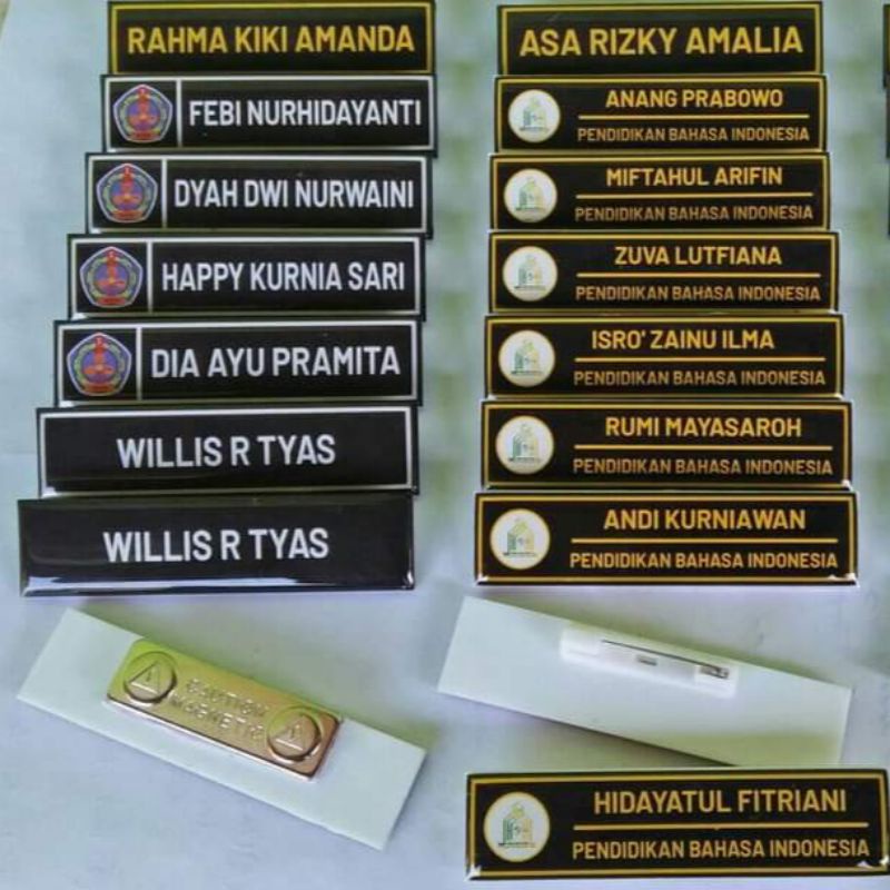 Jual Custom Name Tag Resin Nametag Akrilik Papan Nama Inser Paper