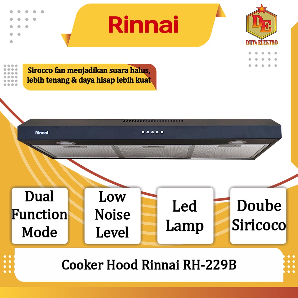 Jual Cooker Hood Rinnai RH 229 B Tudung Hisap Shopee Indonesia