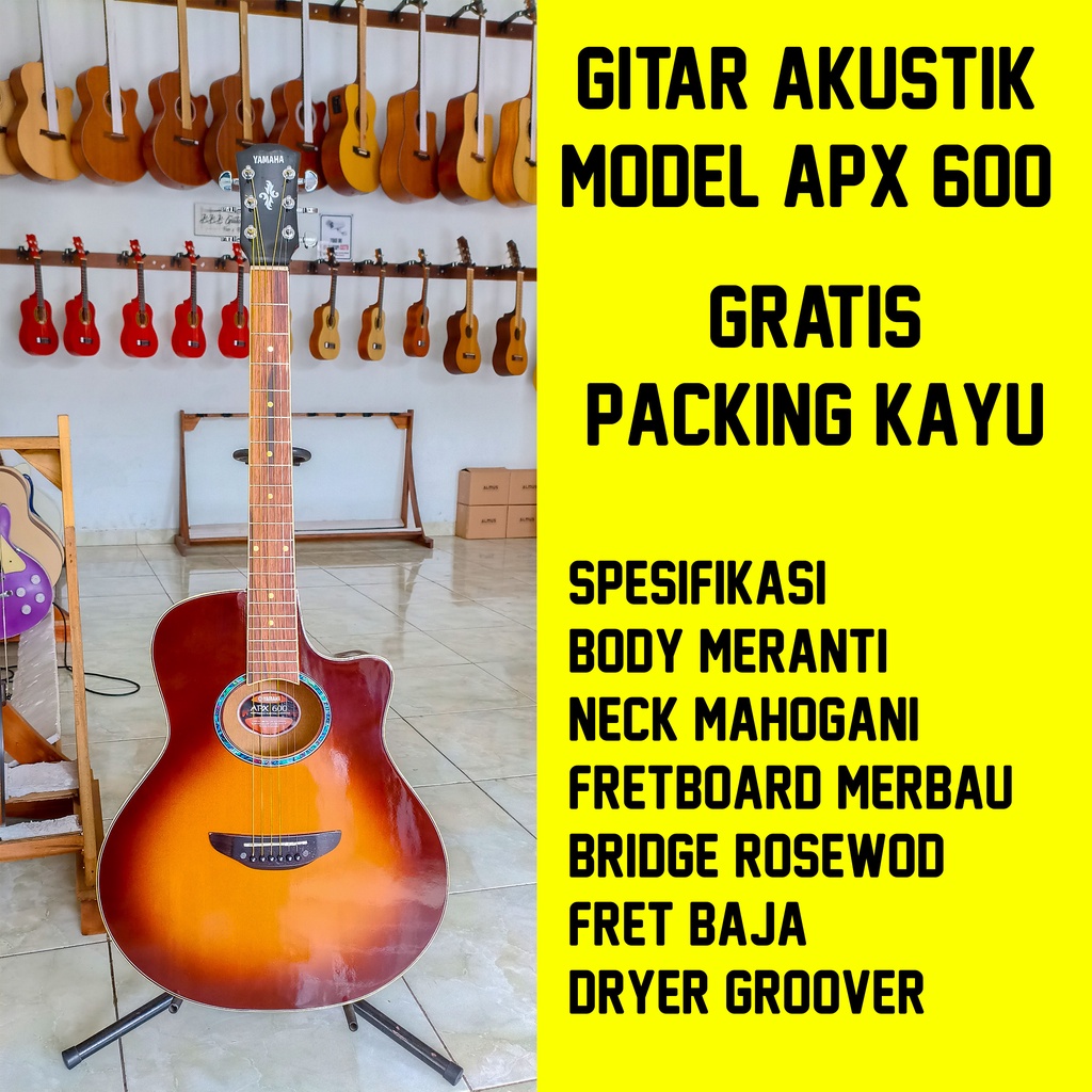 Jual Gitar Akustik Elektrik APX 600 Warna Putih Hitam Natural Dan