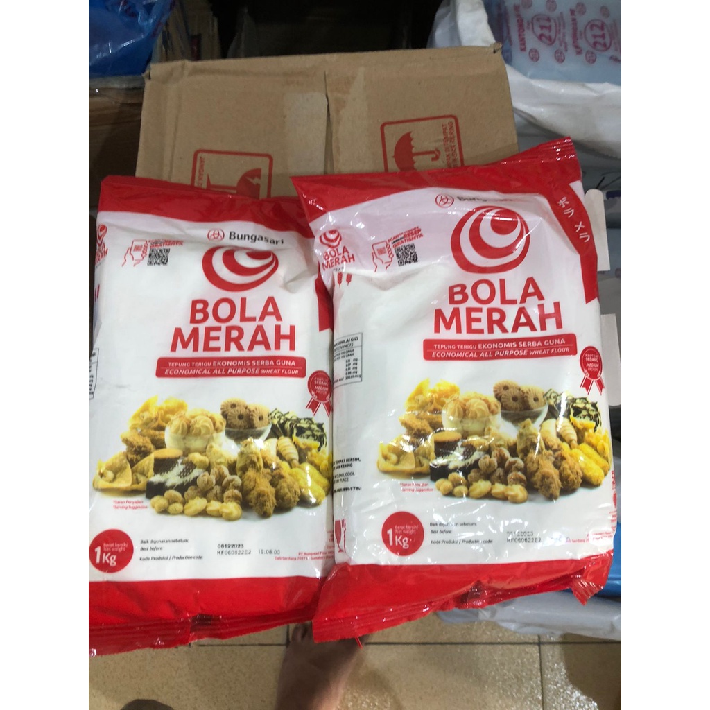 Jual Tepung Terigu Bola Merah Kemasan 1 Kg Shopee Indonesia