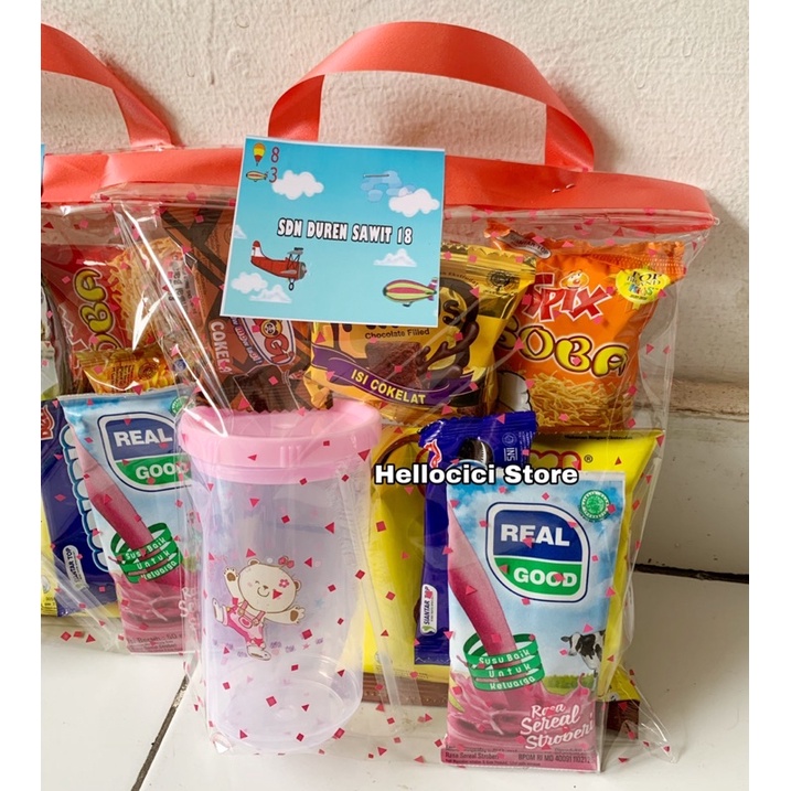 Jual PARCEL BINGKISAN SNACK GELAS MINUM KEMASAN ULTAH Shopee Indonesia