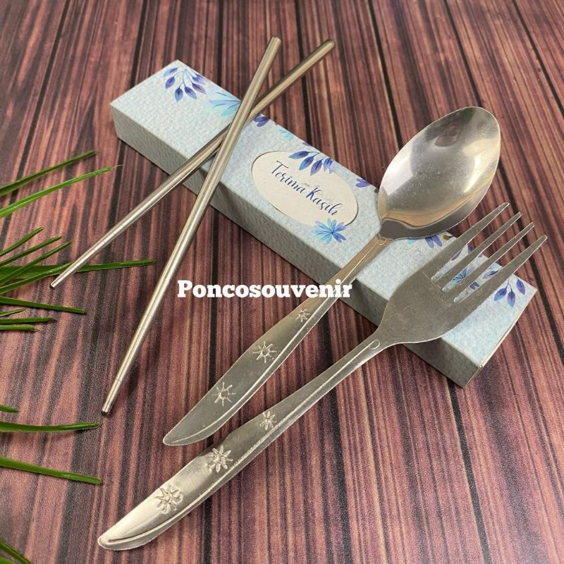 Jual Set Sendok Set Stainless Lancip Kemasan Box Slorok Sliding