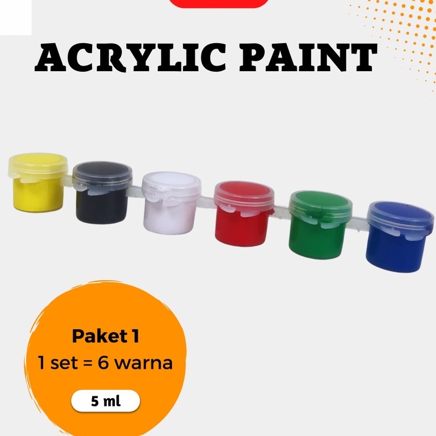 Jual Acrylic Colour Set 6 Pcs 5ml Cat Lukis Akrilik Set 6pcs 5ml