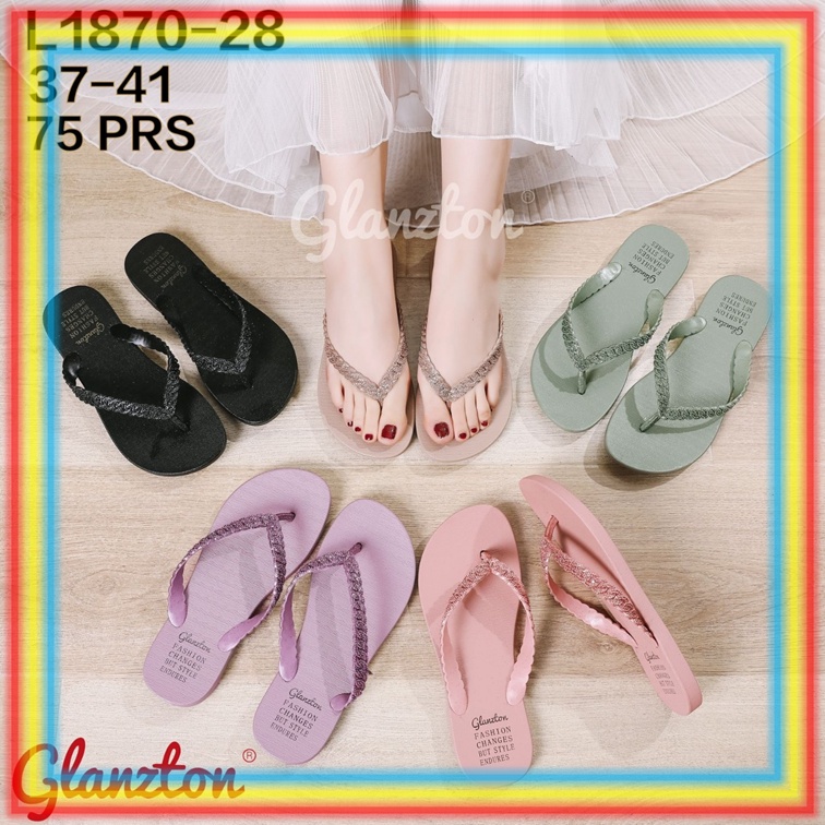 Jual L Sandal Jepit Karet Wanita Glitter Glanzton Sendal Cewek