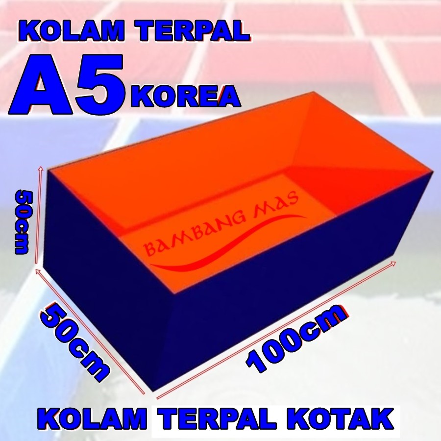 Jual Kolam Terpal Kotak Ikan A5 Korea Ukuran 100cm X 50cm X50cm