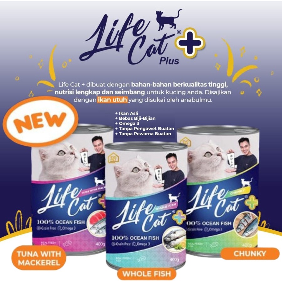 Jual LIFE CAT PLUS Wet Food Can 400 Gr Makanan Kucing Basah Kaleng