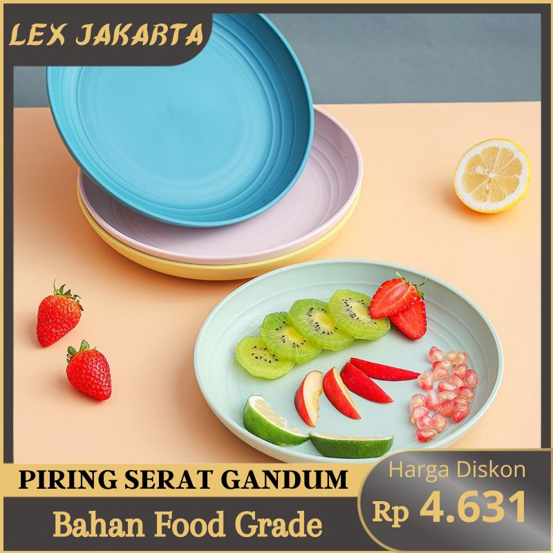 Jual LEXJAKARTA Piring Makan Saji Bahan Serat Gandum Round Plate