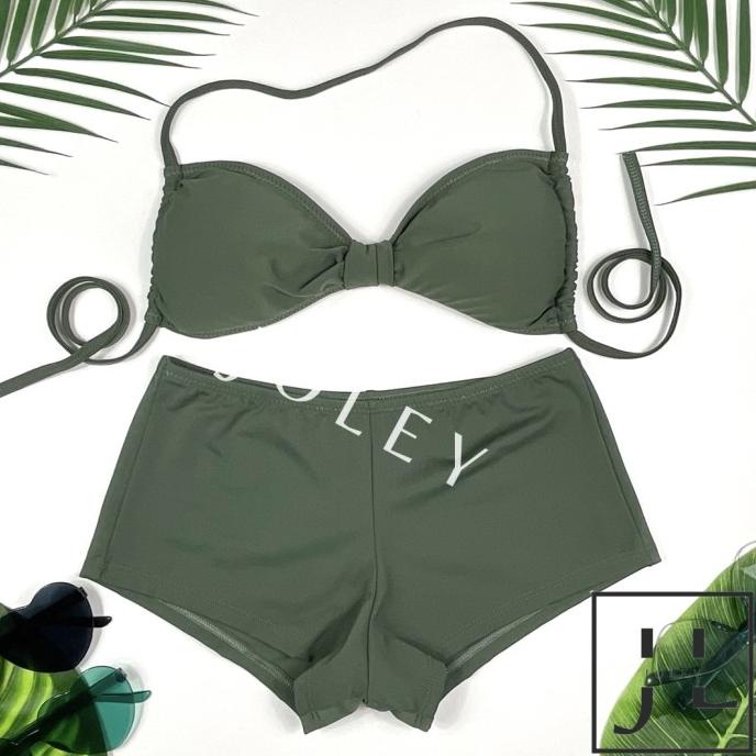 Jual Naia Olive Green Solid Bikini Set Bikini Pantai Baju Renang