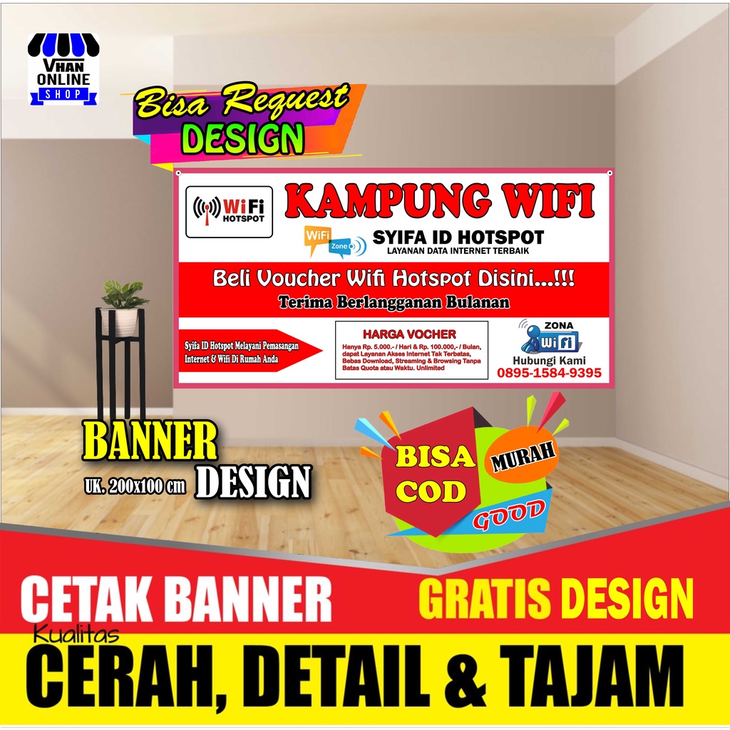 Jual Spanduk Banner Jasa Pasang Wifi Jual Voucher Wifi Hotspot Keren