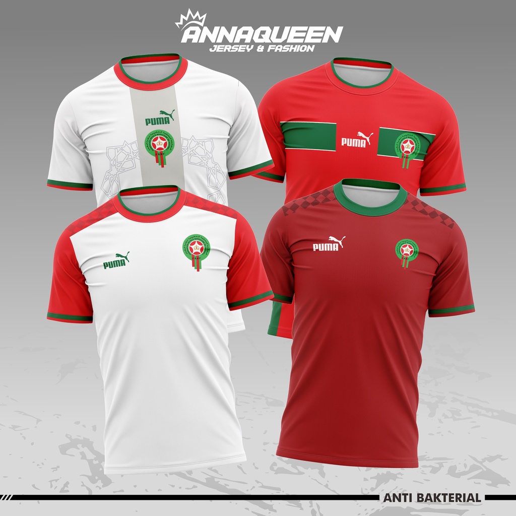 Jual JERSEY BAJU KAOS TIMNAS MAROKO FOOTBALL 2022 2023 BAJU BOLA TIM