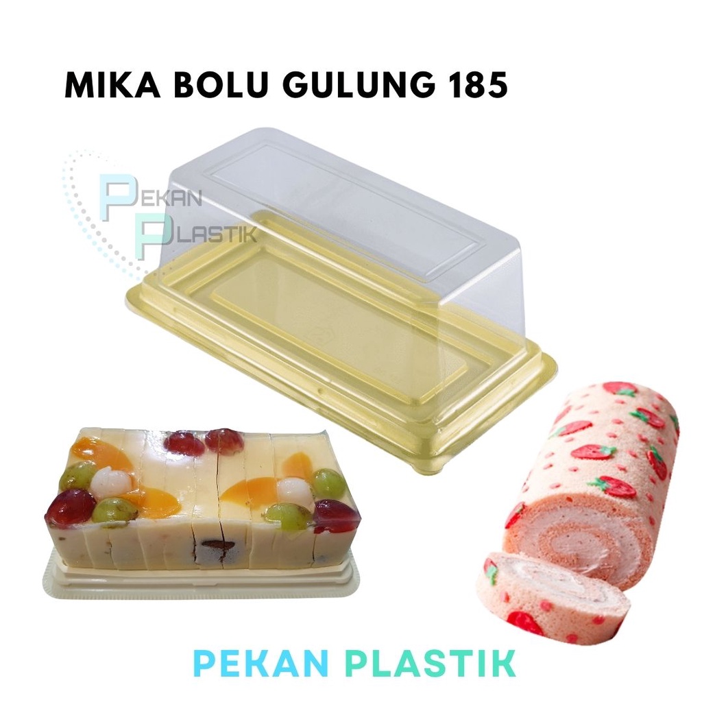 Jual Mika Tray Bolu Gulung Panjang Roll Cake BG 185 Atas Kotak Shopee