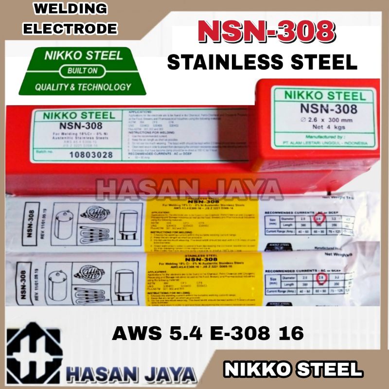 Jual Kawat Las Stainless NSN308 NSN 308 2mm 2 6mm NIKKO STEEL