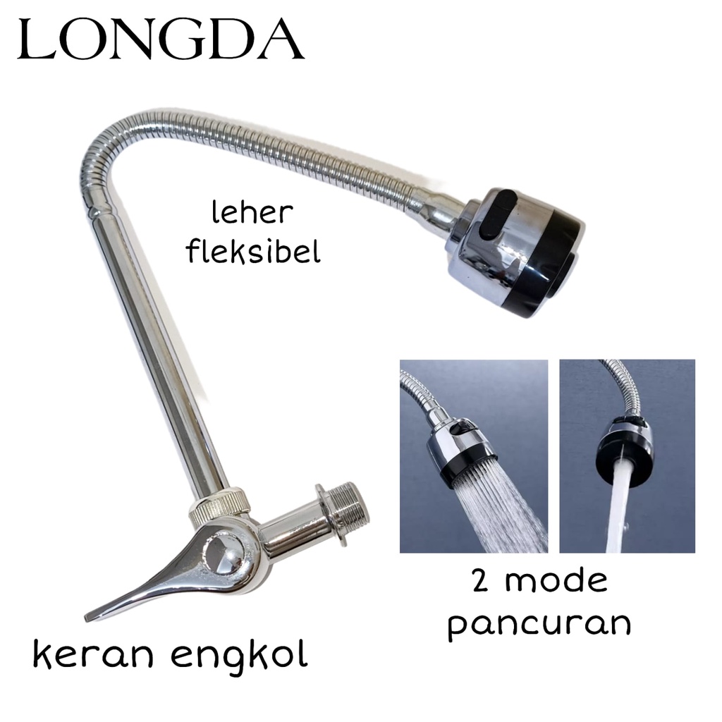 Jual KERAN LEHER ANGSA KRAN CUCI PIRING FLEXIBEL 2 MODE PANCURAN SATU