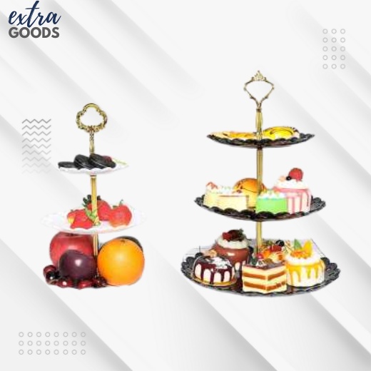 Jual Rak Plastik 3 Susun Rak Saji Untuk Makan Kue Buah Cake Plate