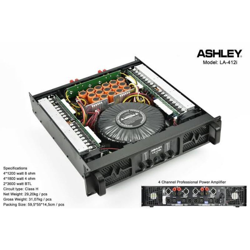 Jual POWER AMPLI ASHLEY LA412I 4 CHANNEL ORIGINAL LA 412I CLASS H