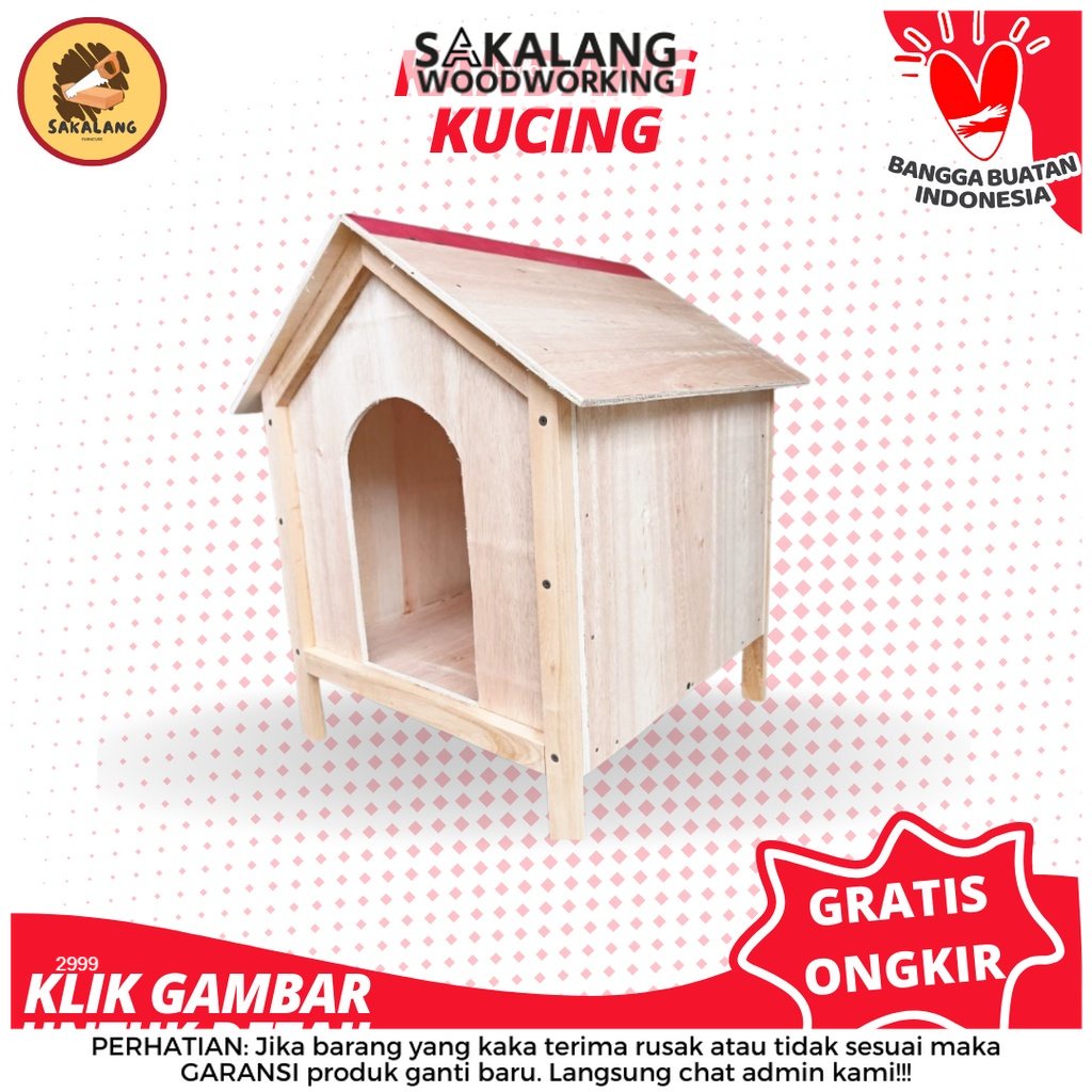 Jual Kandang Kucing Dan Anjing Kayu Kecil Minimalis Elegean Bongkar