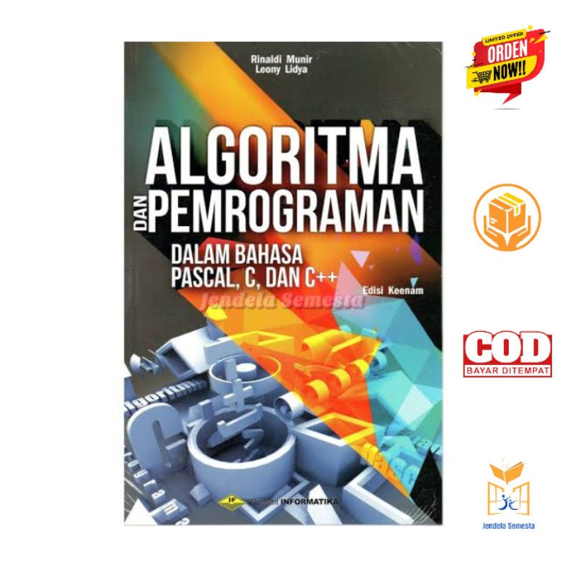 Jual Buku Algoritma Dan Pemrograman Dalam Bahasa Pascal C Dan C Edisi Keenam Oleh Rinaldi