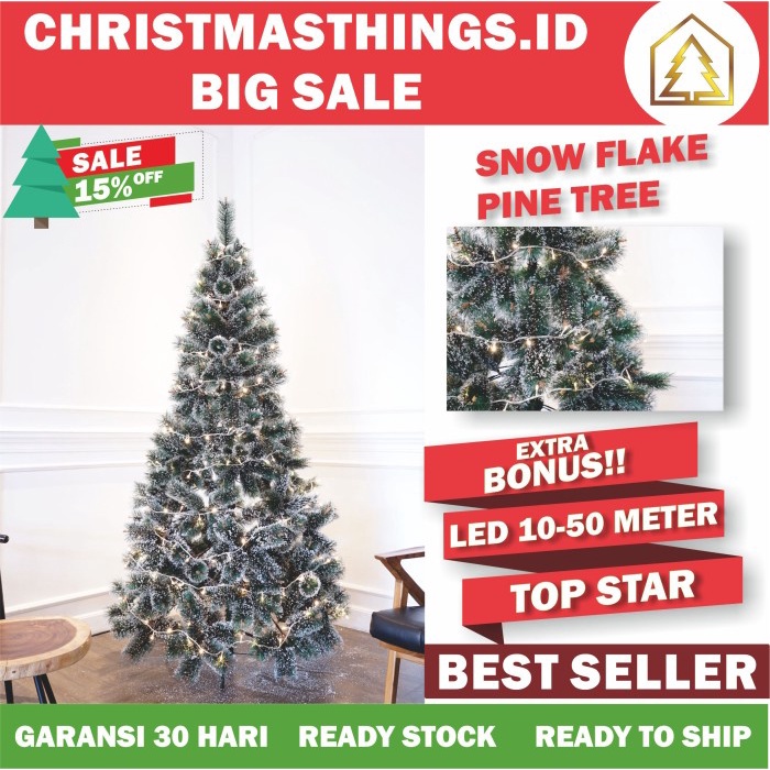 Jual Pohon Natal Berkualitas Snow Flake Pine Tree Uk Ft Cm Shopee