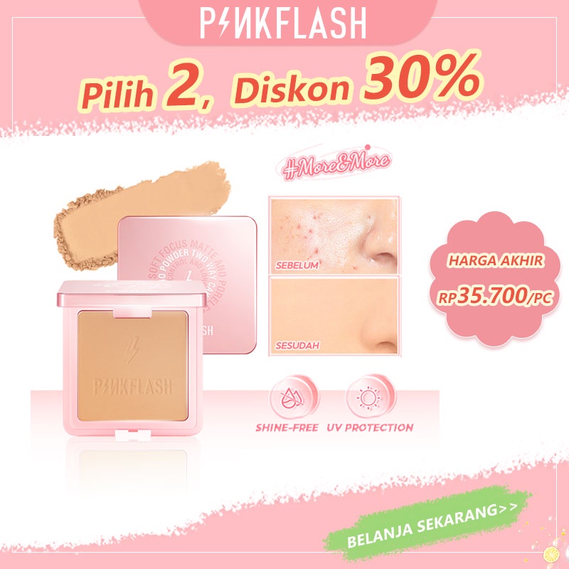 Jual Pinkflash More More Poreless Bedak Padat Matte Oil Control Pressed