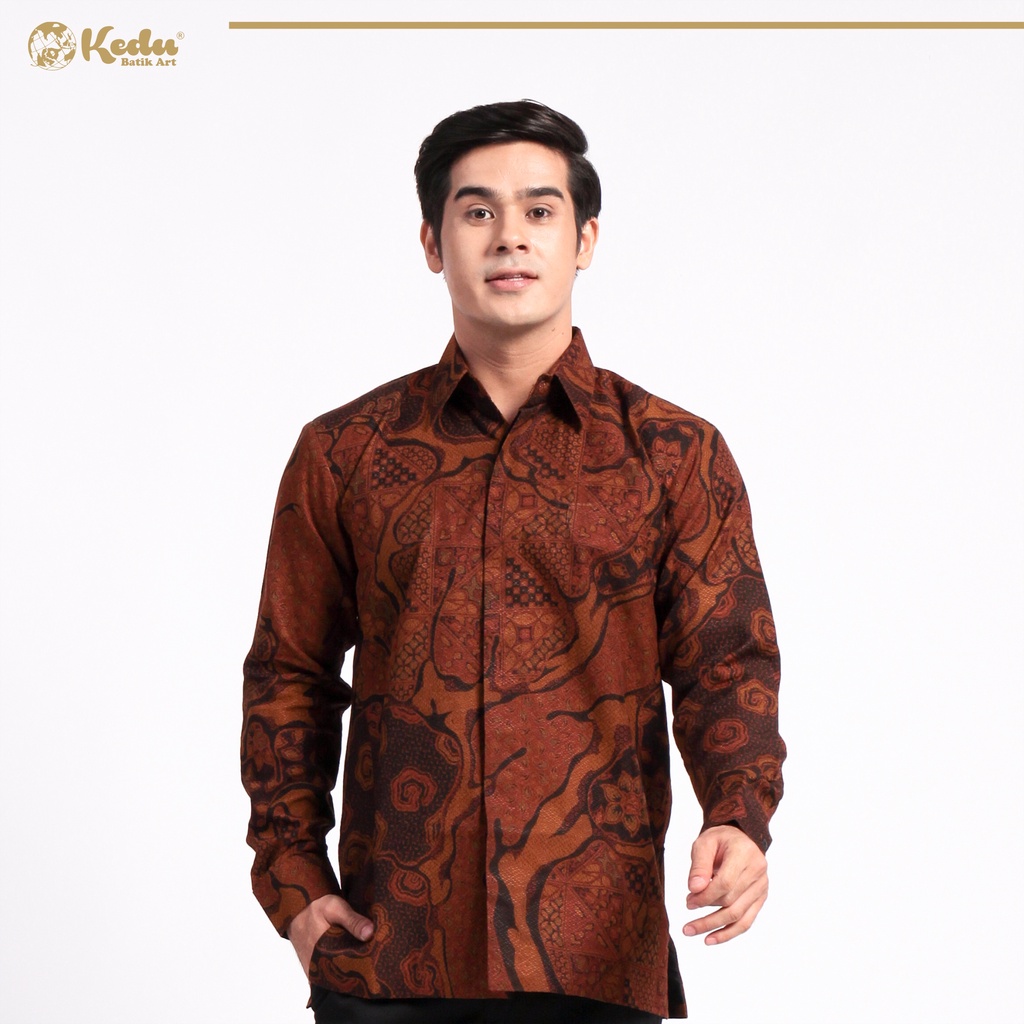 Jual Kedu Batik Dobby KE CE Gowok Kemeja Batik Pria Lengan Panjang