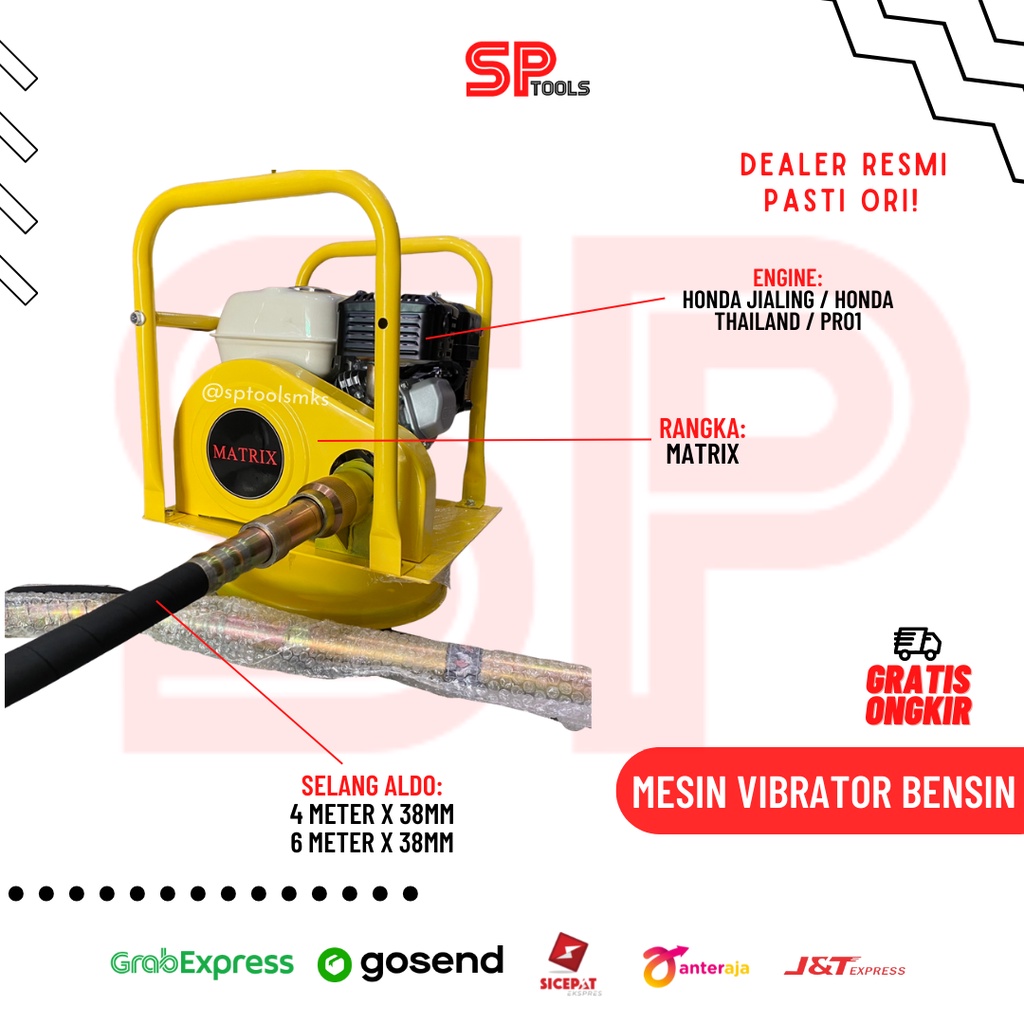 Jual Mesin Vibrator Bensin Concreate Semen Beton Engine Pro Selang