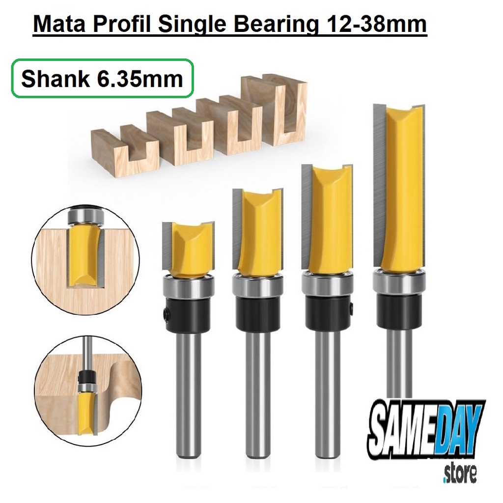 Jual Mata Profil Lurus Flush Trimmer Straight Router Bits Shank 1 4