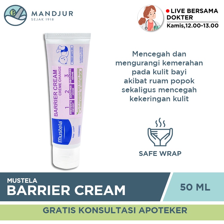 Jual Mustela Barrier Cream 50 ML Krim Diaper Ruam Popok Fragrance