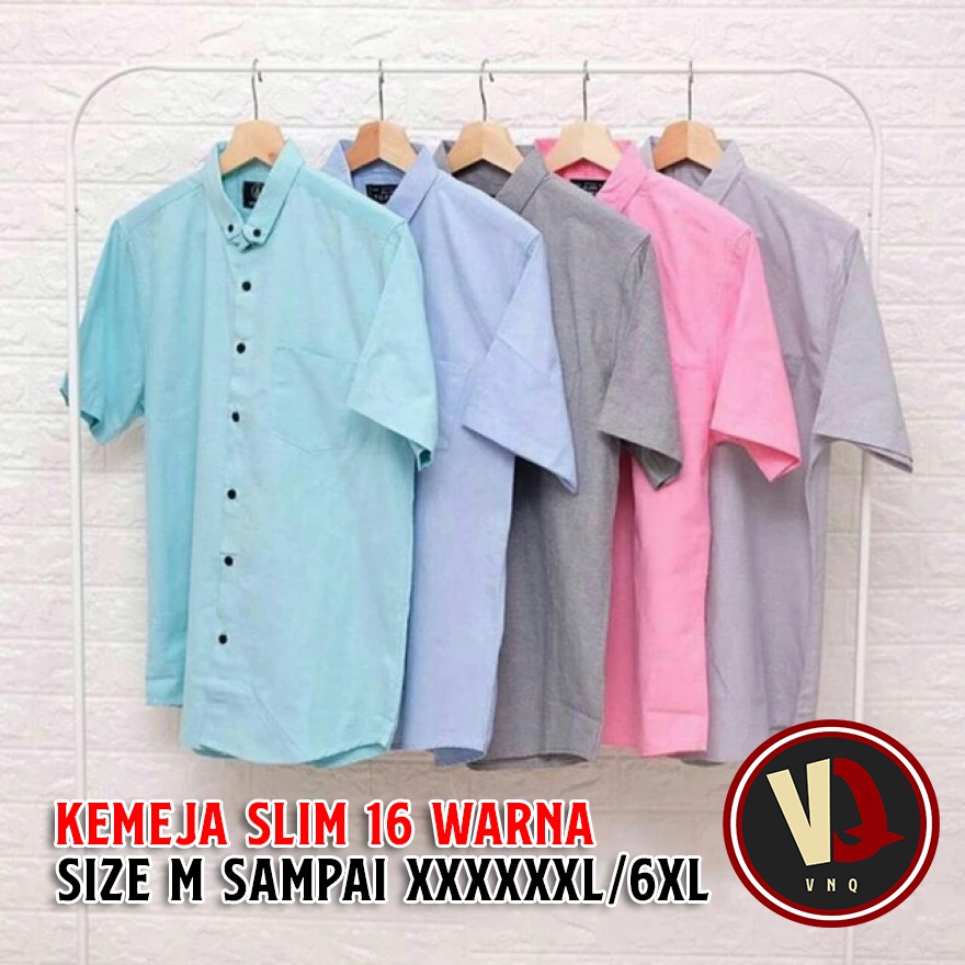 Jual Kemeja Polos Lengan Pendek Seragam Kerja Kantor M L Xl Xxl Xxxl