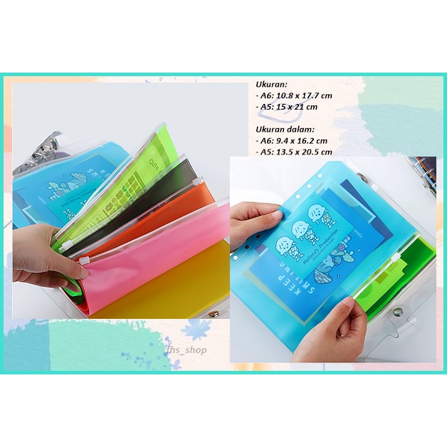 Jual Pouch Transparan Warna Ziplock Binder Warna Full Zipper Pouch