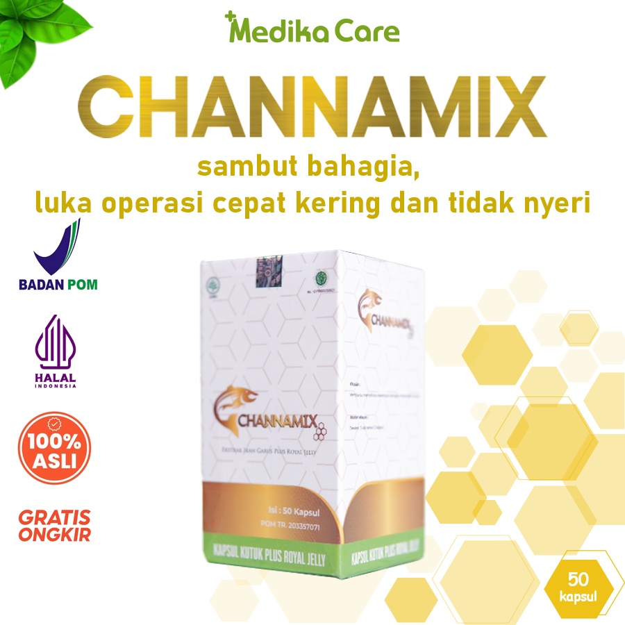 Jual Channamix Kapsul Ikan Kutuk Mempercepat Proses Peyembuhan Luka