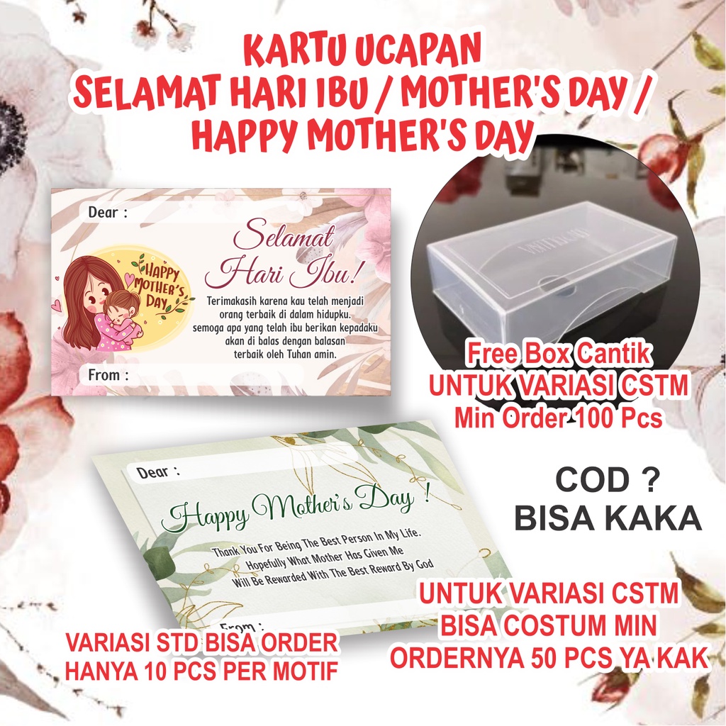 Jual KARTU UCAPAN SELAMAT HARI IBU GREETING CARD MOTHER S DAY GIFT