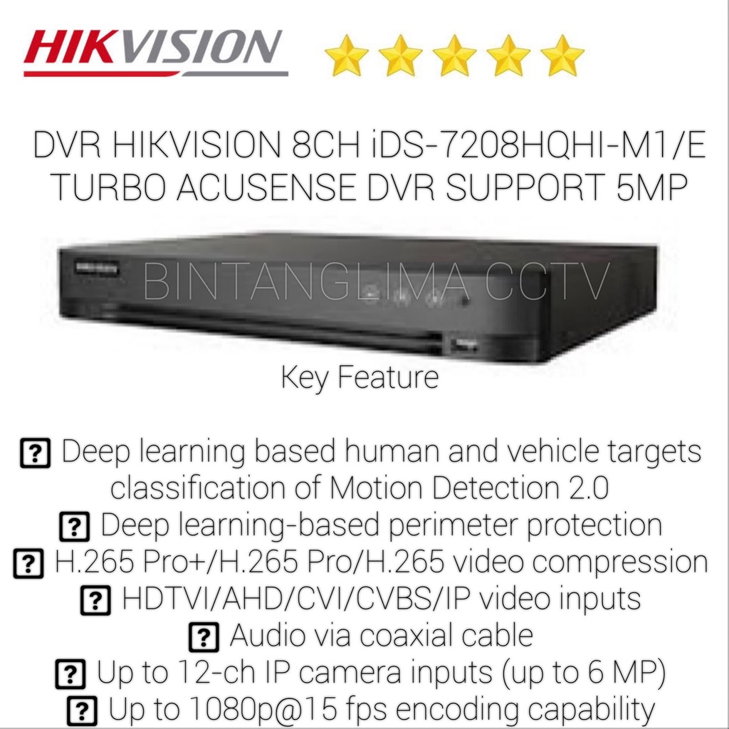 Jual Dvr Hikvision Ch Ids Hqhi M E Turbo Acusense Dvr Support Mp