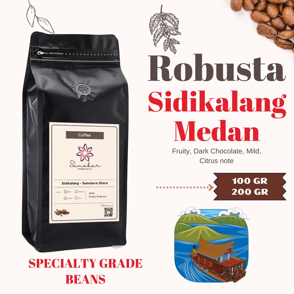 Jual Kopi Robusta Sidikalang Sumatra Origin Roasted Espresso Coffee