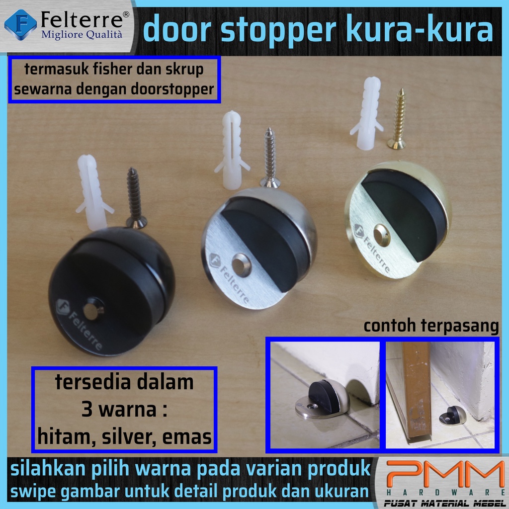 Jual Door Stopper Kura Kura FELTERRE Penahan Pintu Karet Keong Bulat