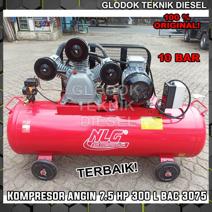 Jual NLG Kompresor Angin 7 5 HP PK 10 Bar 300 Liter 3 Phase BAC 3075 7