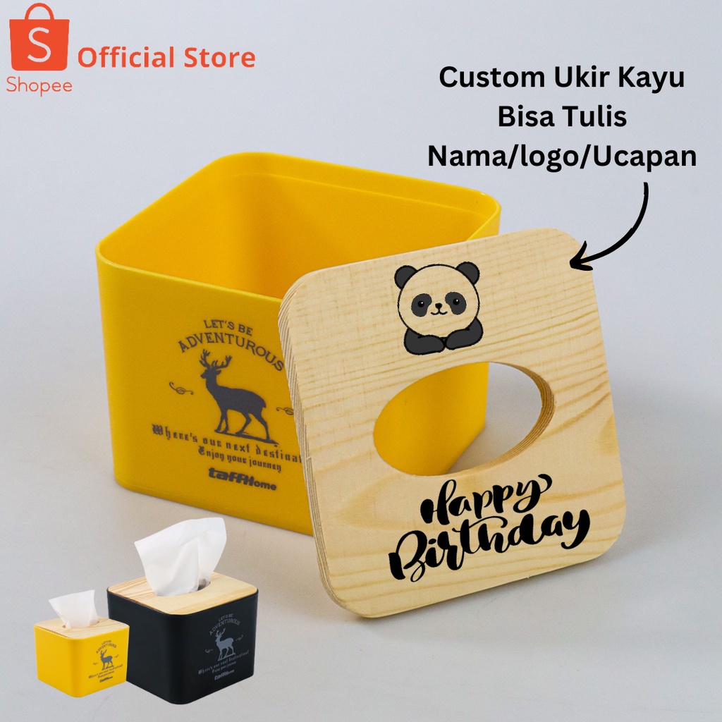 Jual Kotak Tisu Kayu Multifungsi Premium Tissue Box Custom Ukir Gift