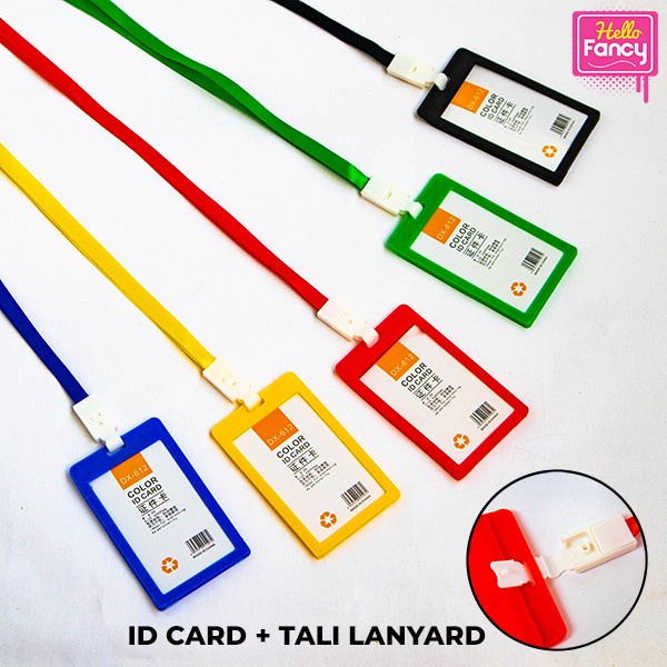 Jual Name Tag ID CARD Holder Nilon Tali Lanyard Nametag Id Card