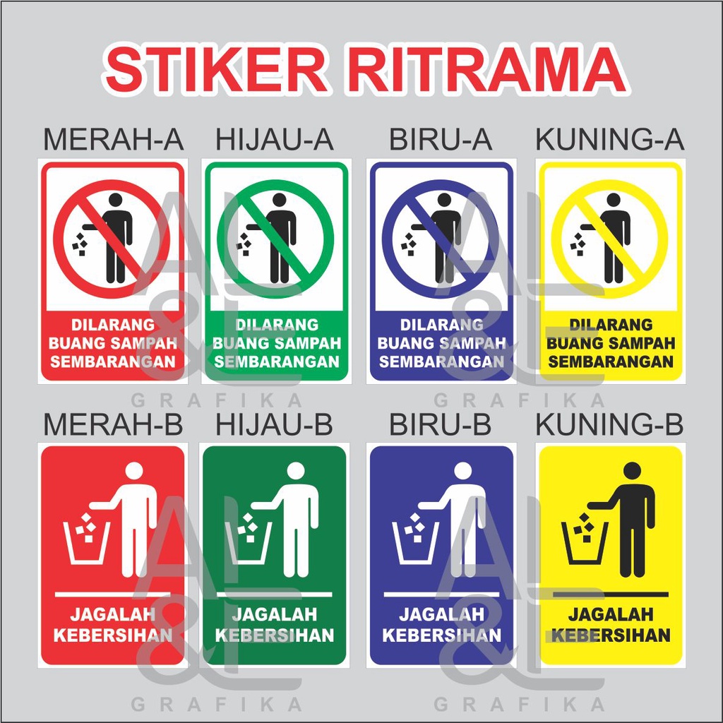 Jual DILARANG BUANG SAMPAH SEMBARANGAN STIKER RITRAMA UK 20 X 30 CM