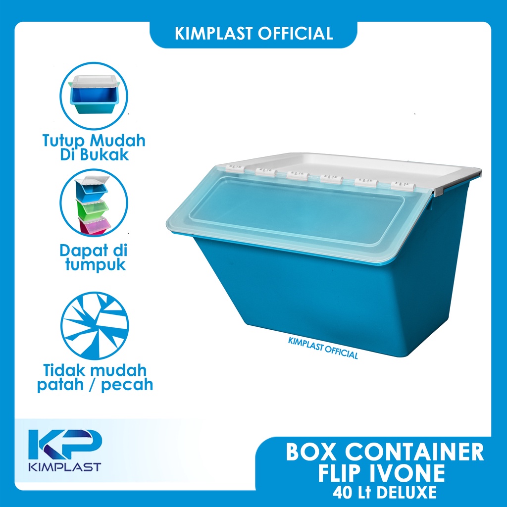 Jual Kimplast Box Container Flip Ivone Deluxe Liter Rak Serbaguna