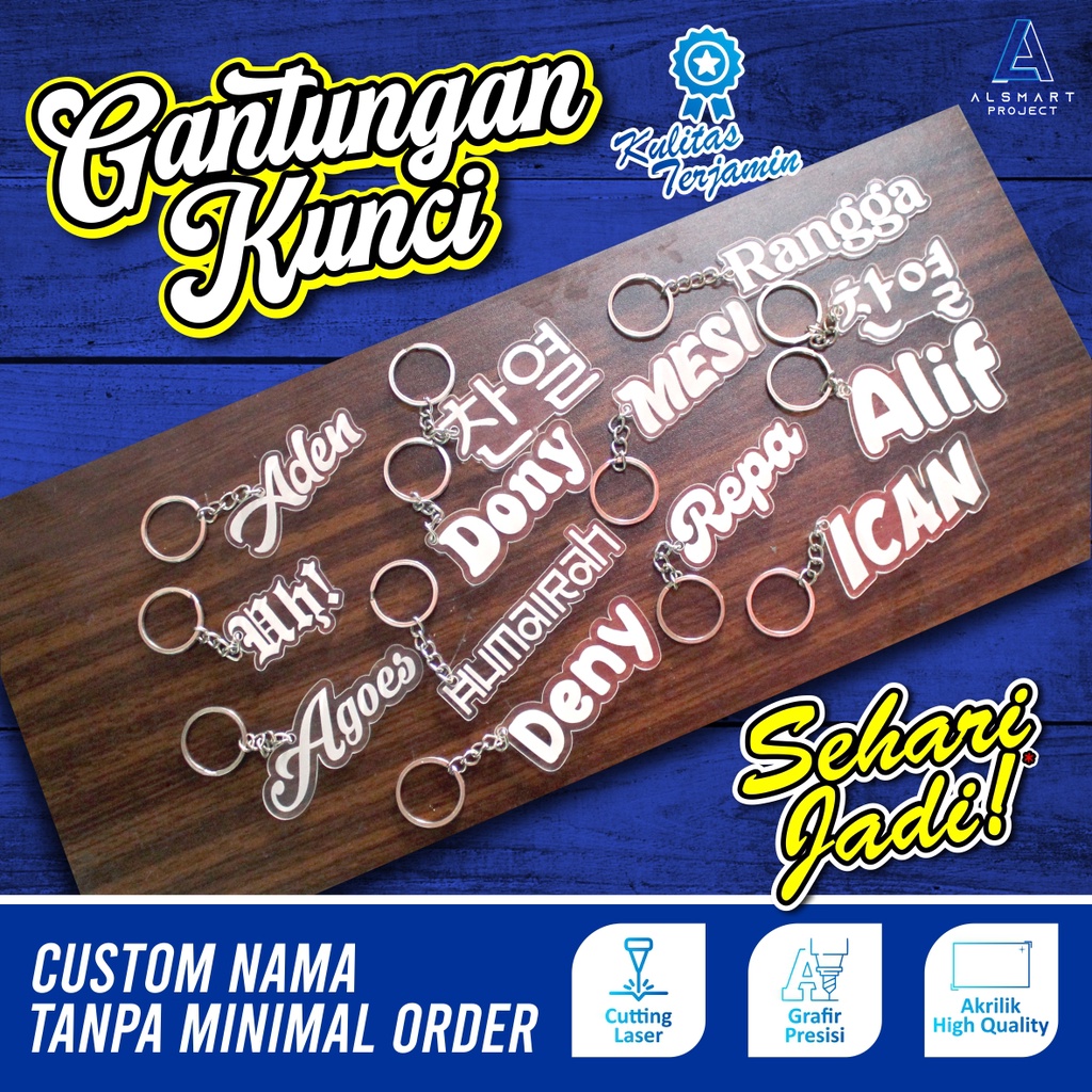 Jual Gantungan Kunci Akrilik Custom Nama Ganci Akrilik Shopee Indonesia