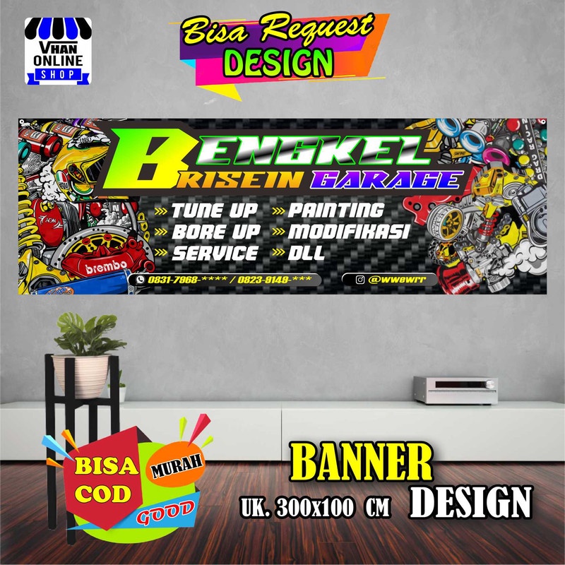 Jual Spanduk Banner Bengkel Motor Model Terbaru B Jualan Sparepart