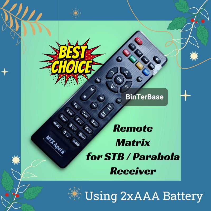 Jual Remote Remot Stb Receiver Parabola Matrix Apple Hd Dvb T Uhf Mtx