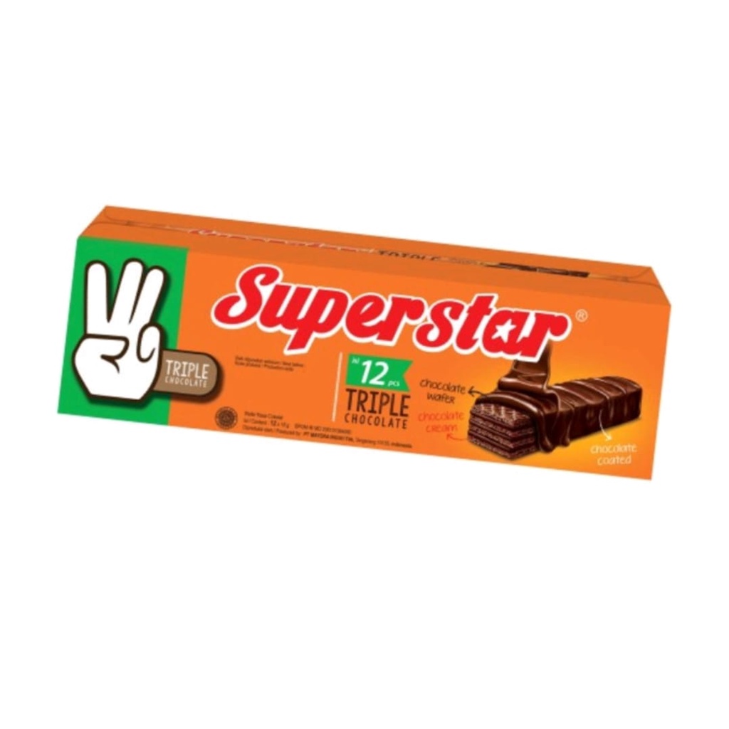 Jual Superstar Wafer Triple Chocolate Snack Isi Pcs Gr Shopee