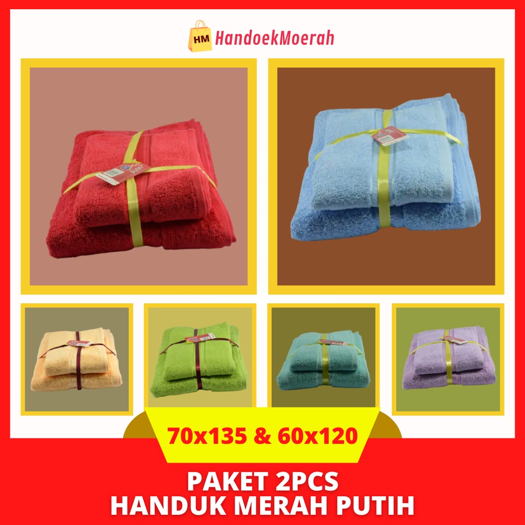 Jual Paket Isi 2 Pcs Handuk Mandi Dewasa Terry Palmer Murah Towel