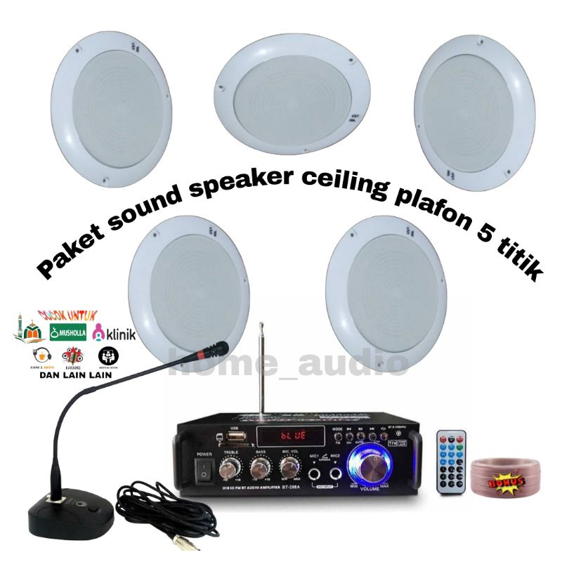 Jual Paket Fullset Sound System Indoor Outdoor Cafe Resto Masjid Klinik