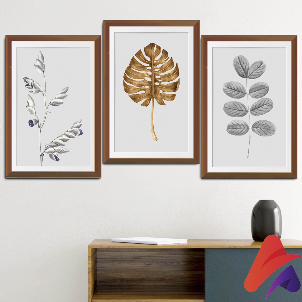 Jual HIASAN DINDING DAUN AESTHETIC ABSTRAK 20X30 WALL DECOR PAJANGAN